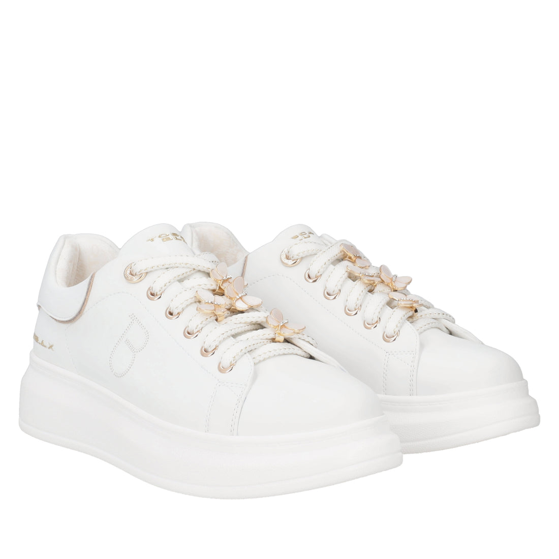 Astrid leather sneakers with white butterfly