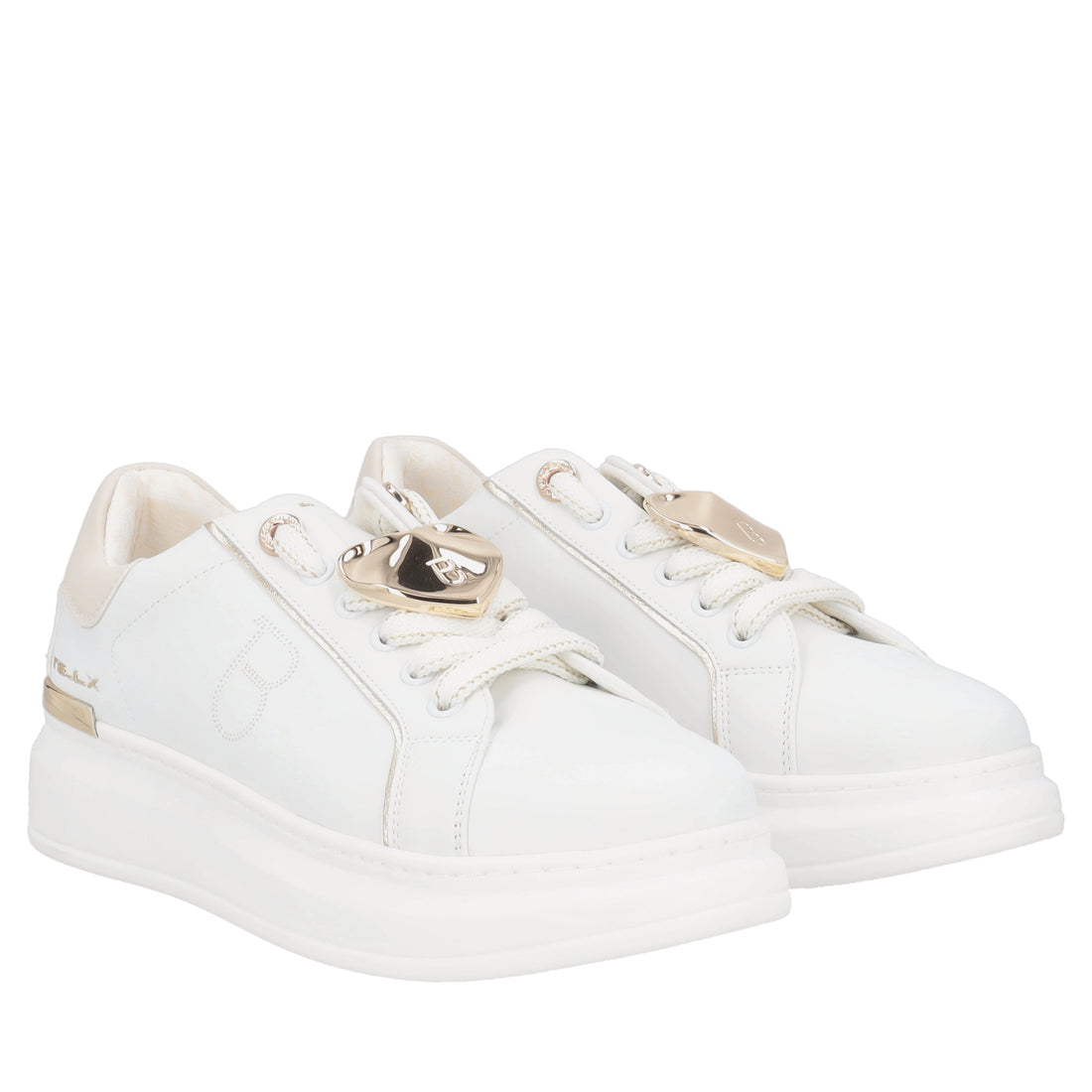 Sneaker Carol in pelle con cuore colore bianco
