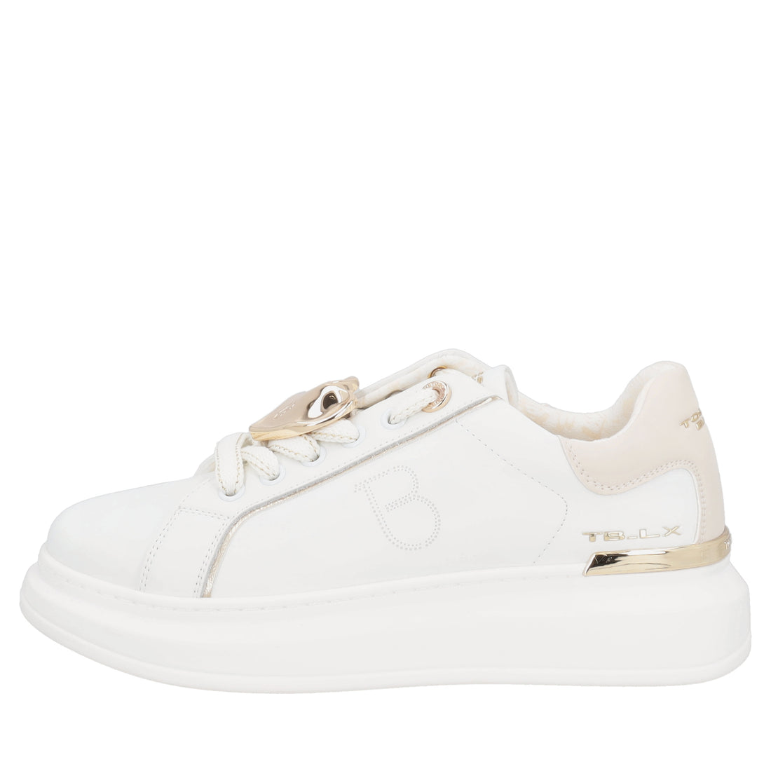 Sneaker Carol in pelle con cuore colore bianco