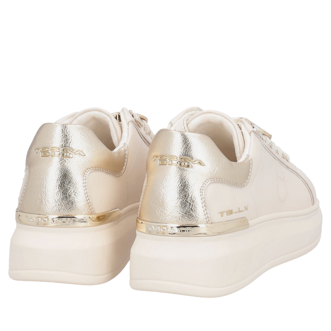 Sneaker Carol in pelle con cuore colore beige