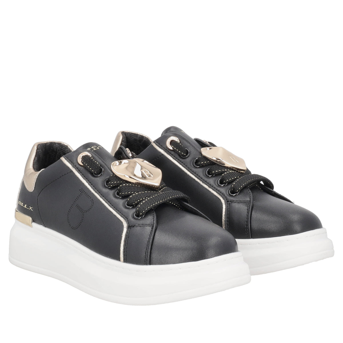 Sneaker gioiello Carol in pelle con cuore colore nero