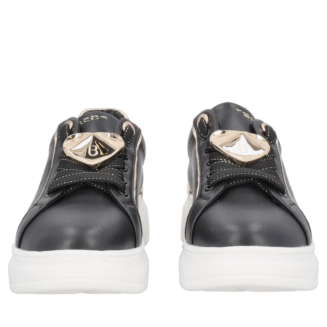 Sneaker gioiello Carol in pelle con cuore colore nero