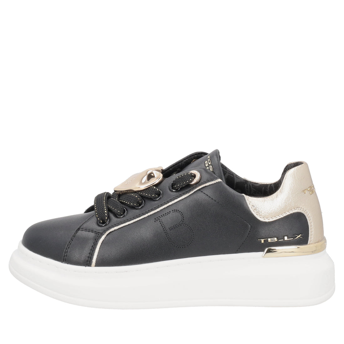 Sneaker gioiello Carol in pelle con cuore colore nero