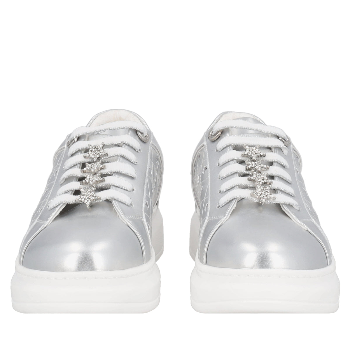 Sneaker gioiello Carol con stelle strass colore argento