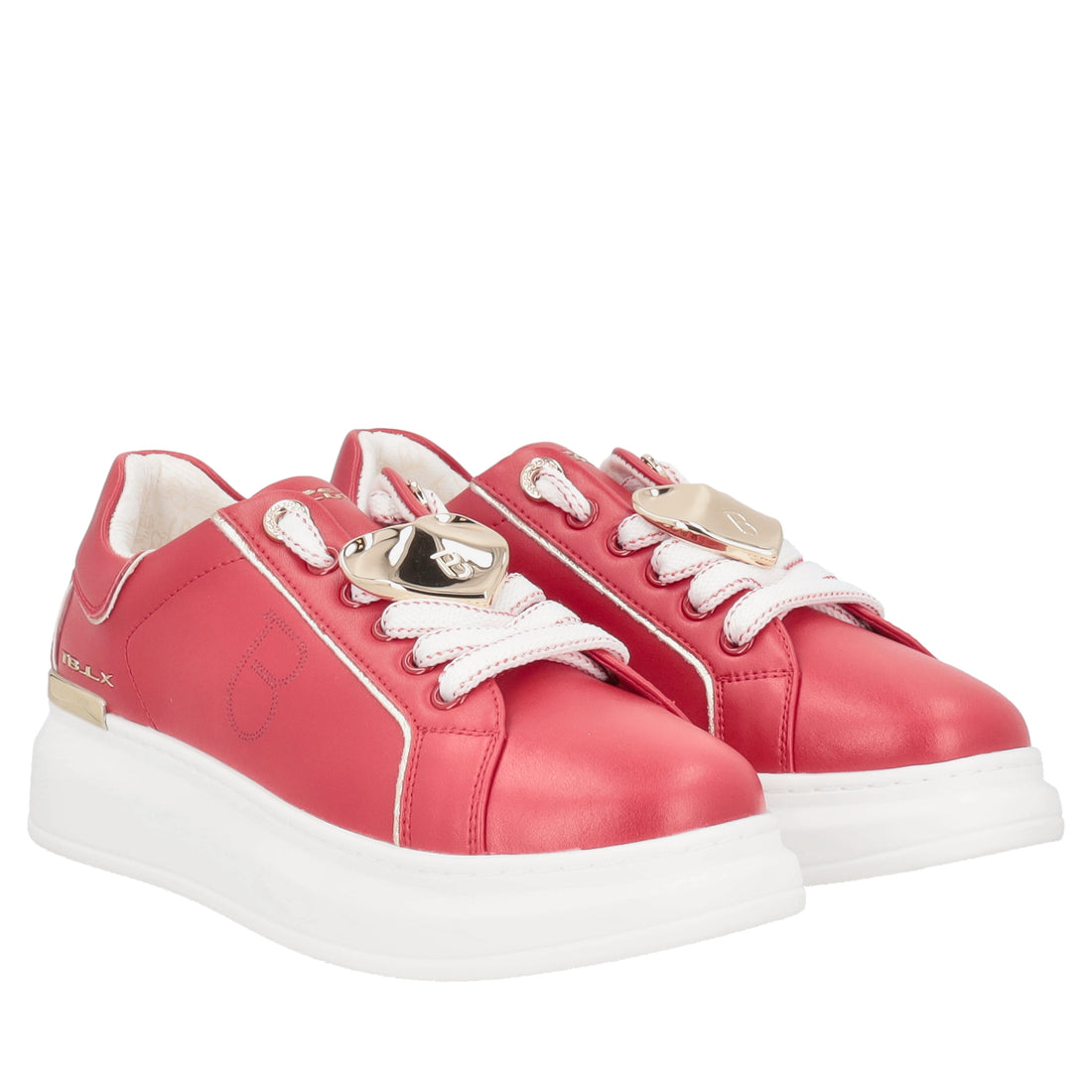 Sneaker Carol in pelle con cuore colore rosso
