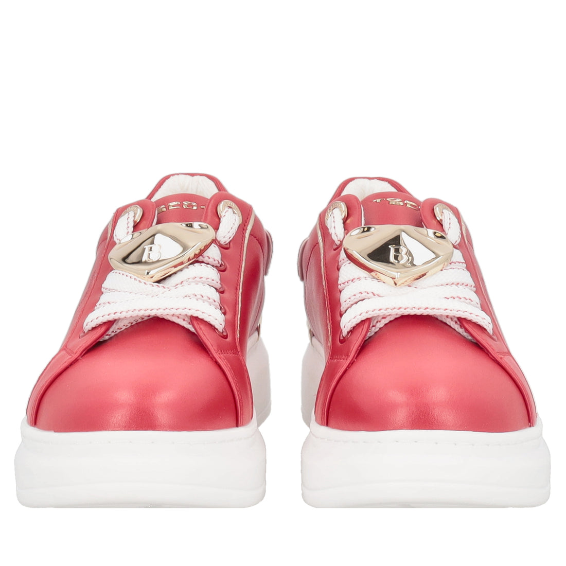 Sneaker Carol in pelle con cuore colore rosso