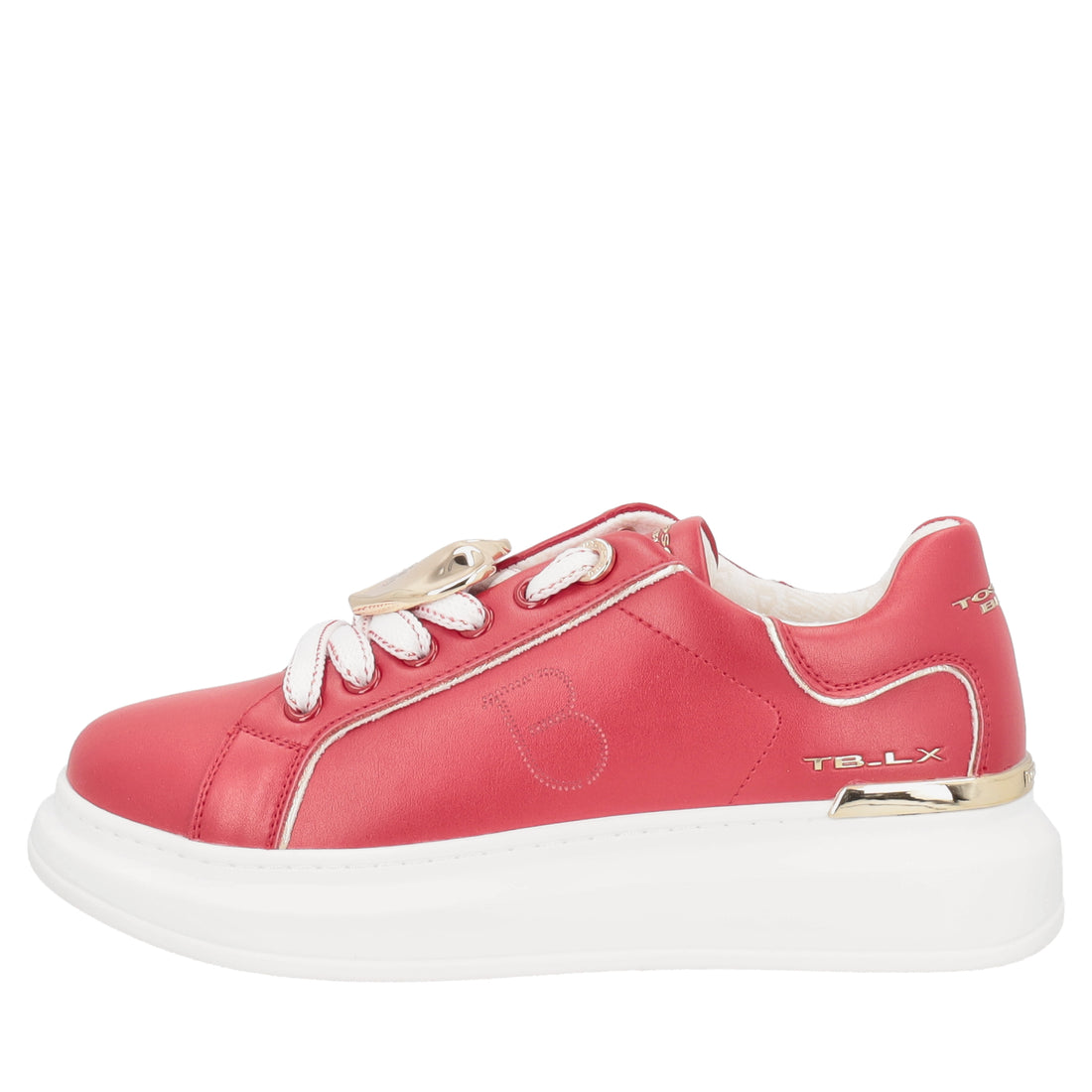 Sneaker Carol in pelle con cuore colore rosso