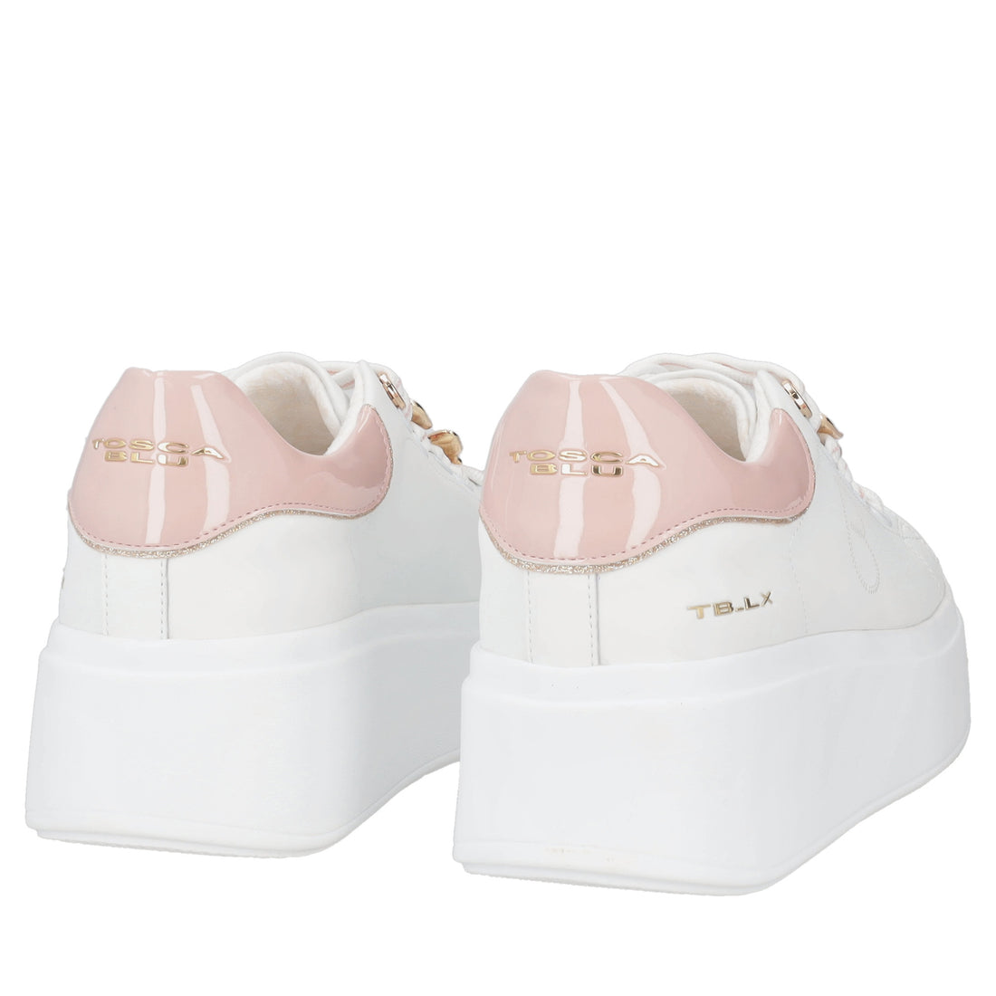 Clara leather sneakers with white/pink butterflies