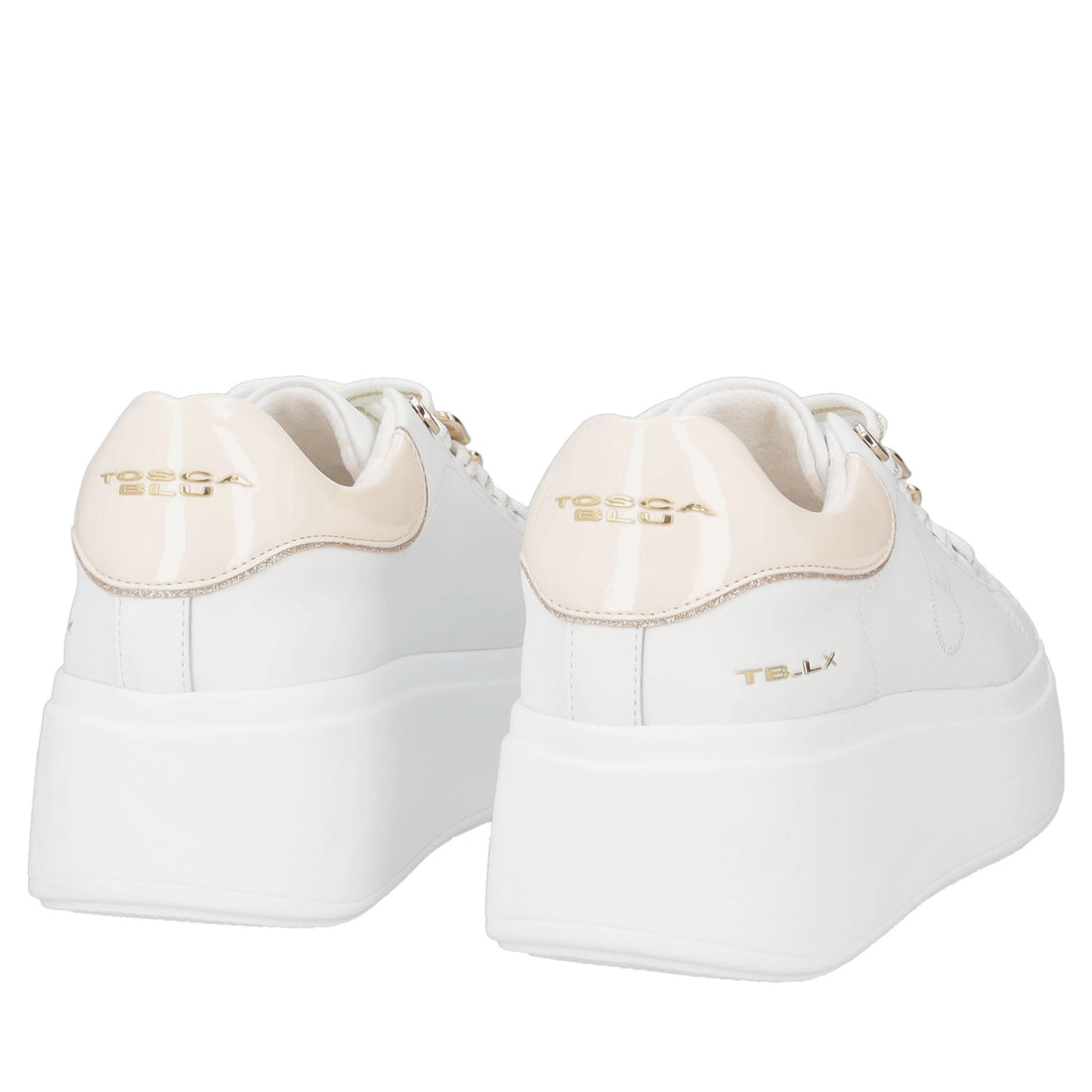 Clara leather sneakers with butterflies in white/beige