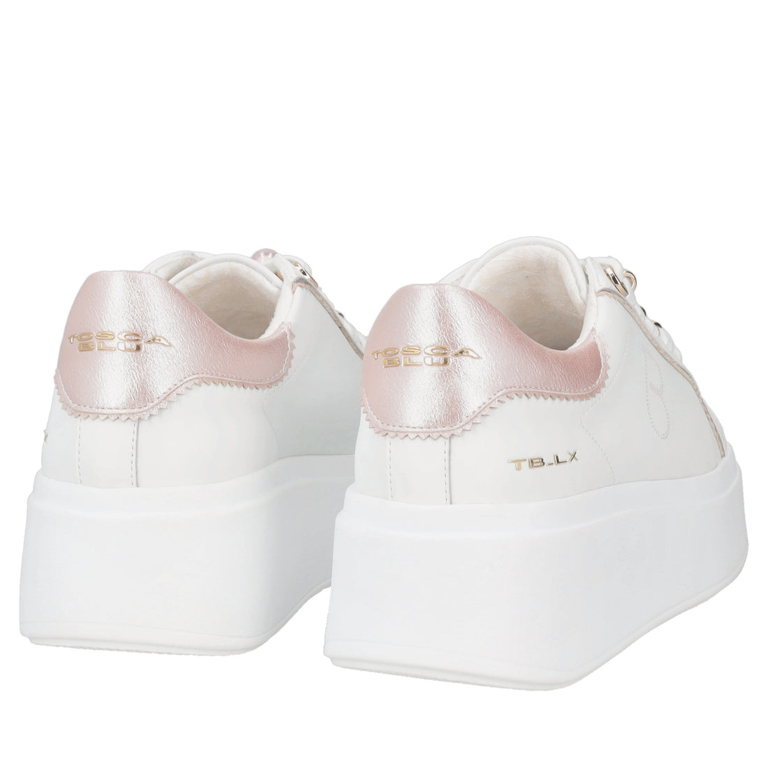 Clara leather sneakers with white/pink pearls