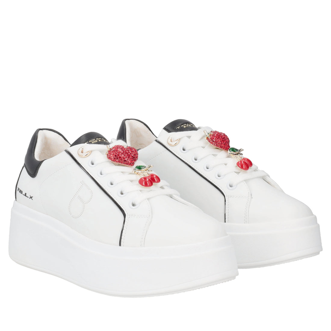Sneaker gioiello Clara con accessori frutta colore bianco/nero