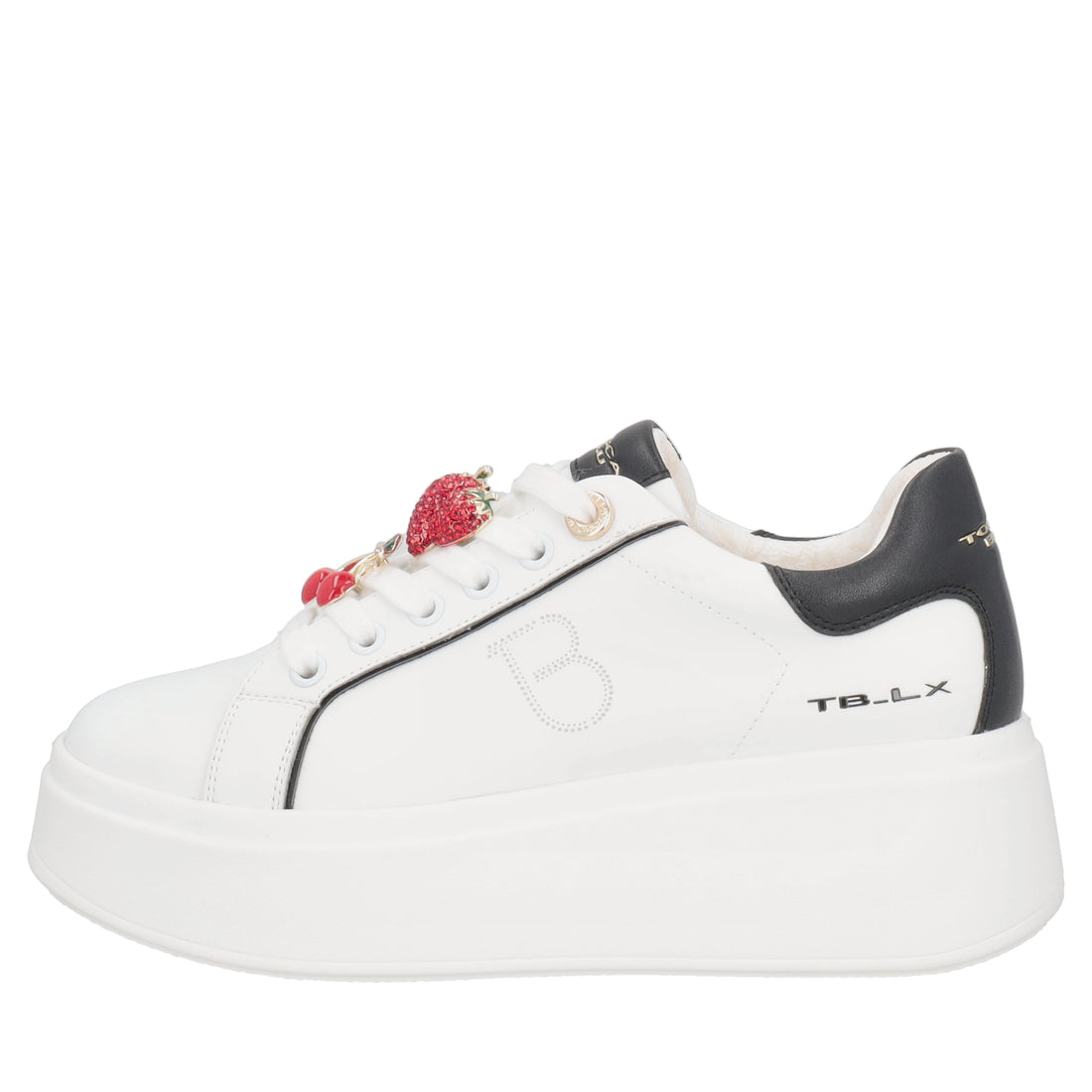 Sneaker gioiello Clara con accessori frutta colore bianco/nero
