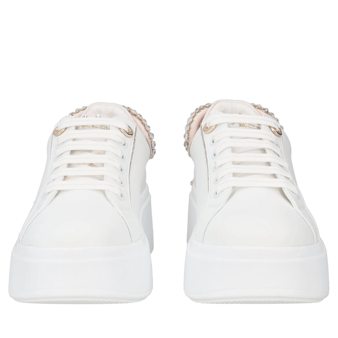 Clara leather sneaker with white/pink bow