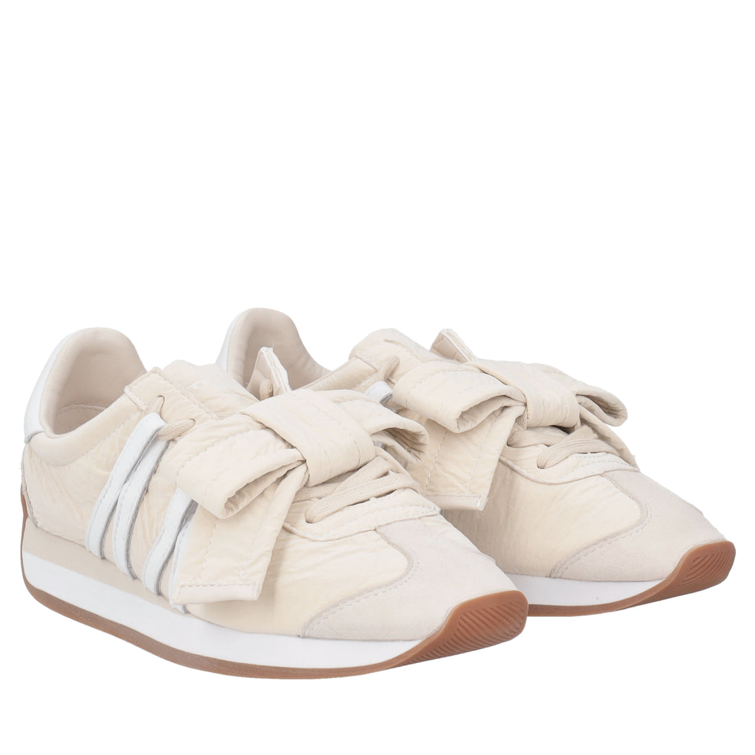 Malika sneakers with large bow in beige/white