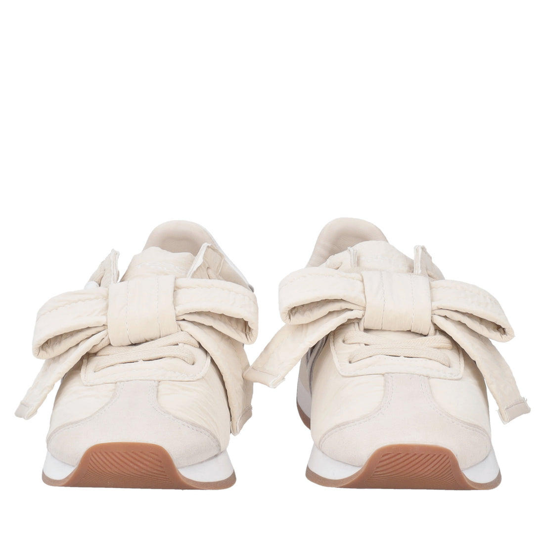 Malika sneakers with large bow in beige/white