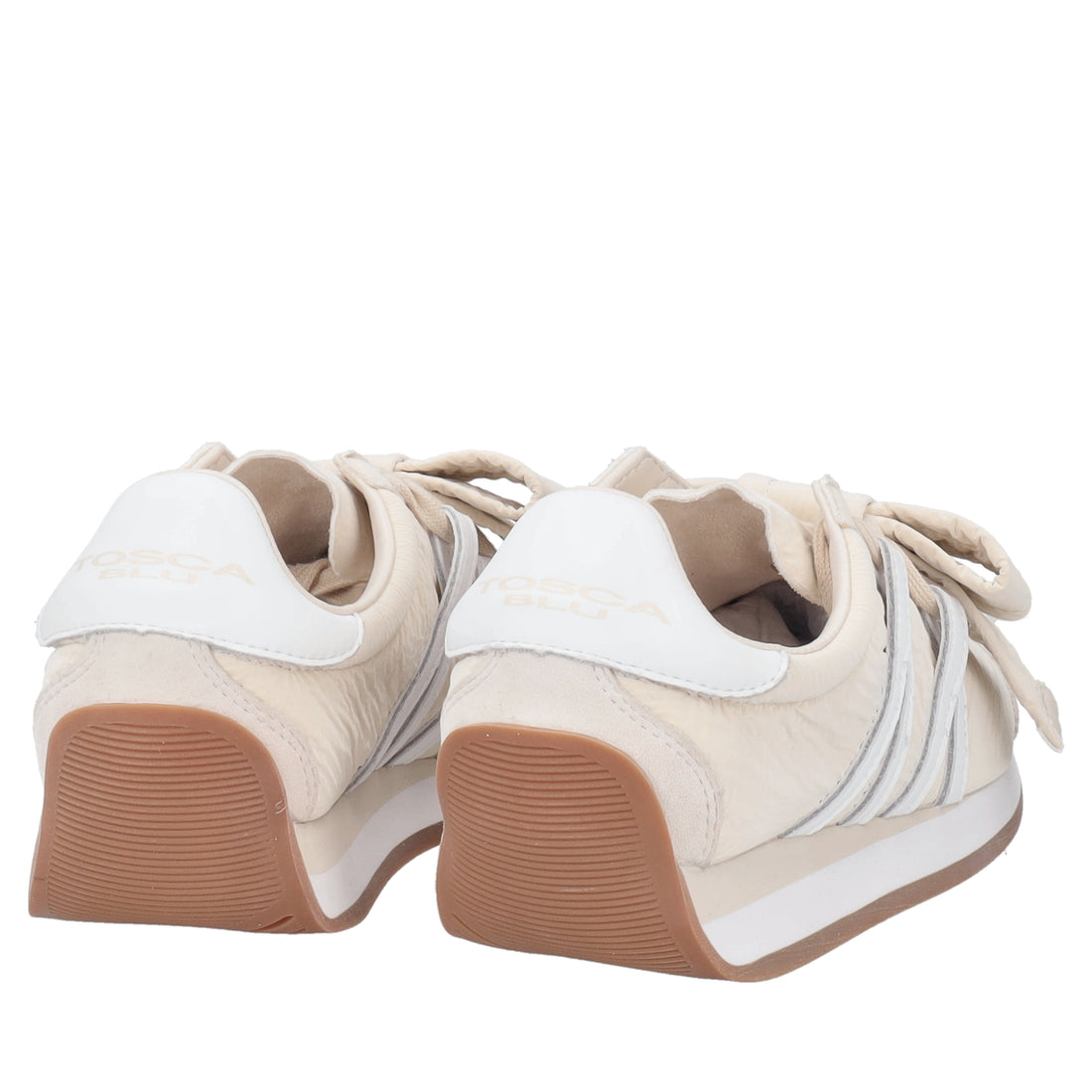 Malika sneakers with large bow in beige/white