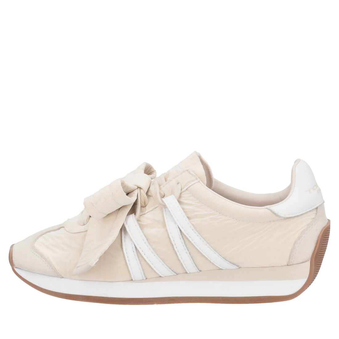 Malika sneakers with large bow in beige/white