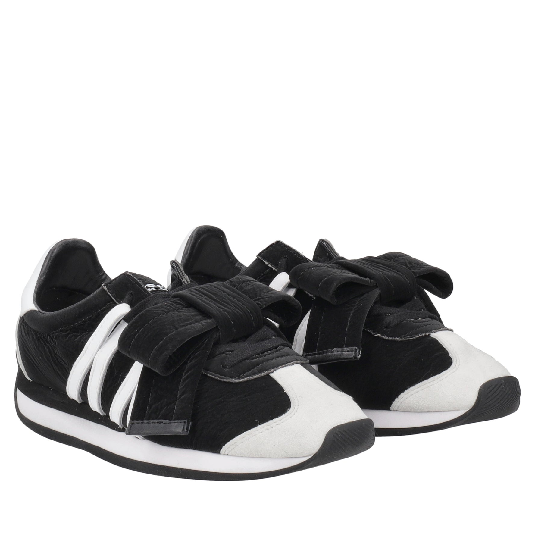 Malika sneakers with large bow in black/white