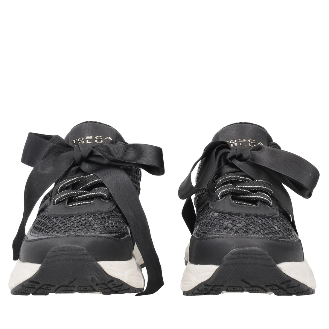Mirabel mesh sneakers with large black bow