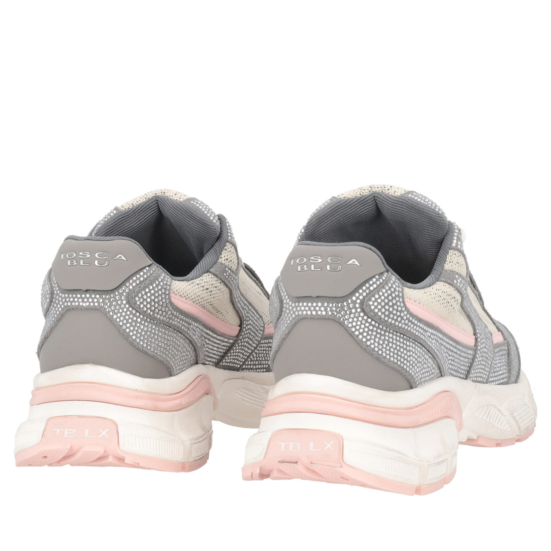 Mirabel sneakers in suede and fabric in pink/gray
