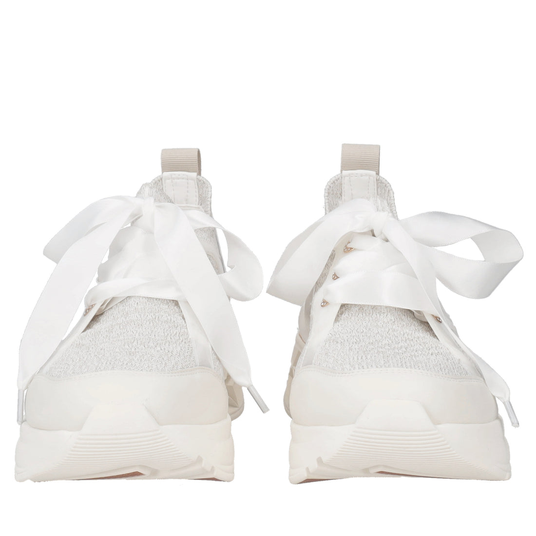 Stella fabric sneakers with white satin bow