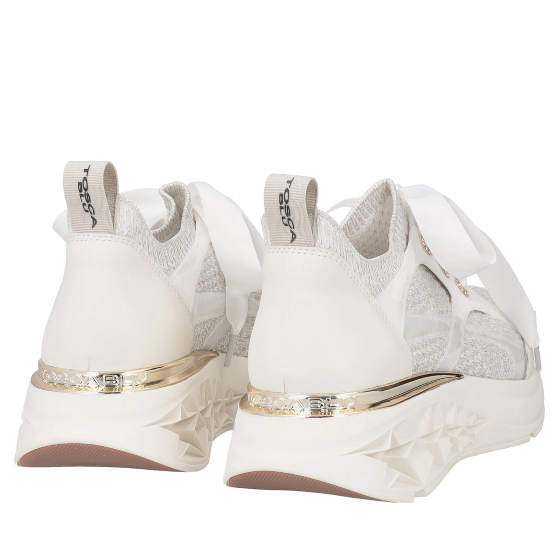 Stella fabric sneakers with white satin bow