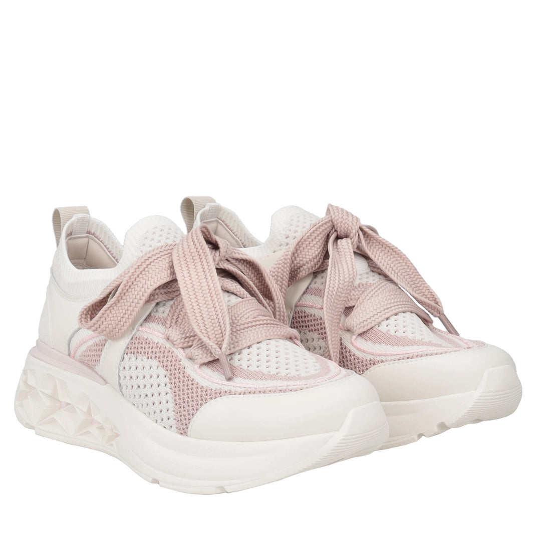 Sneaker stella con maxi stringhe colore rosa