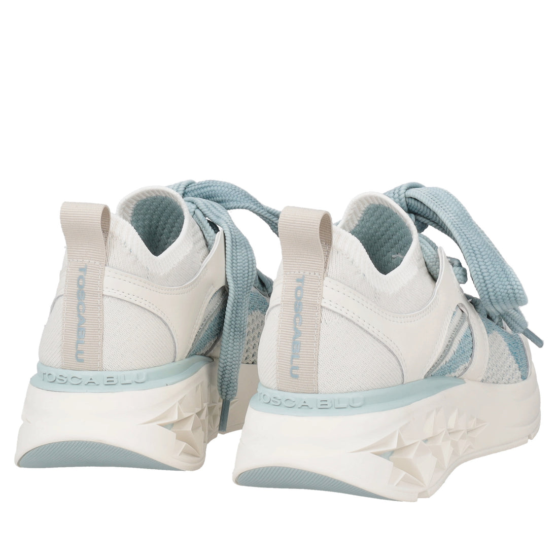 Sneaker stella con maxi stringhe colore azzurro