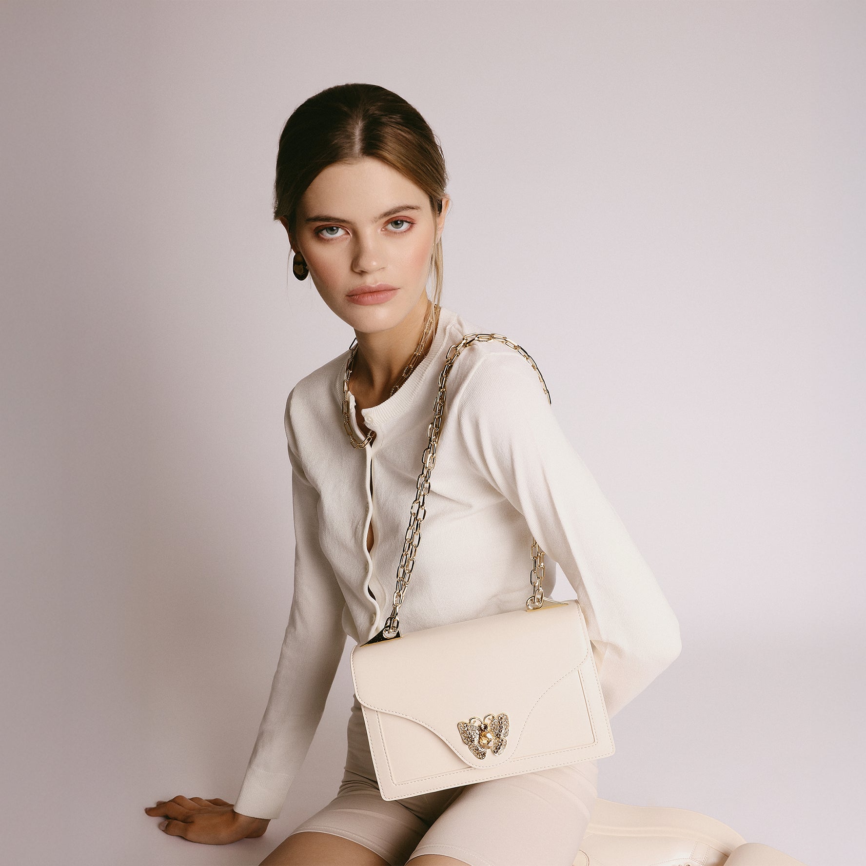 Tracollina Sweet Bag con accessorio farfalla colore avorio