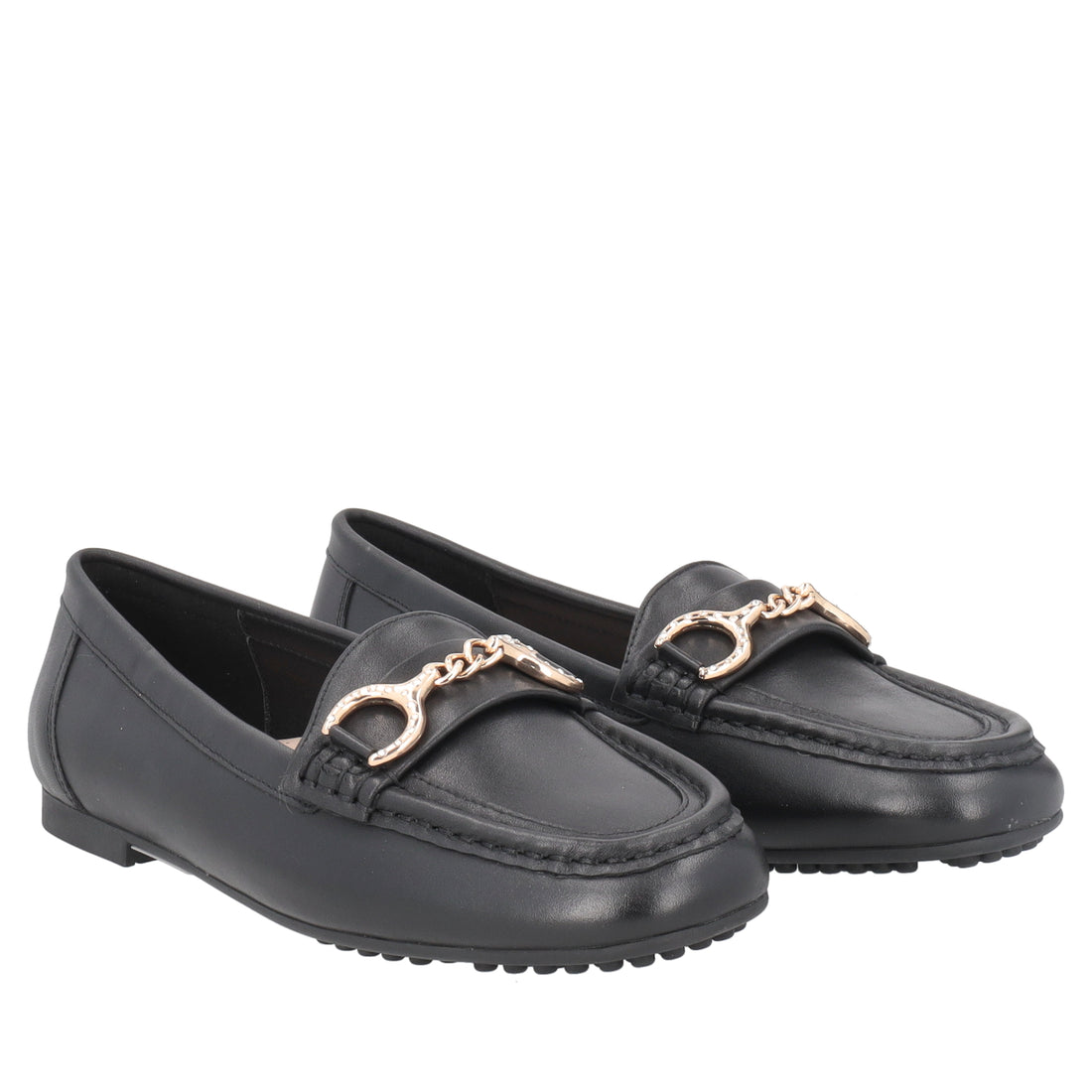 Mocassino Capri in pelle con accessorio colore nero