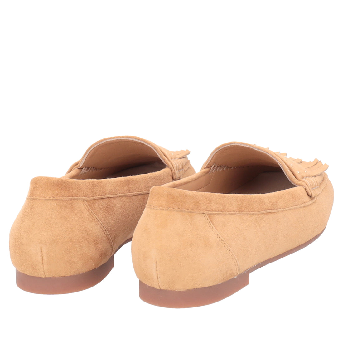 Capri loafer in suede with tan fringes