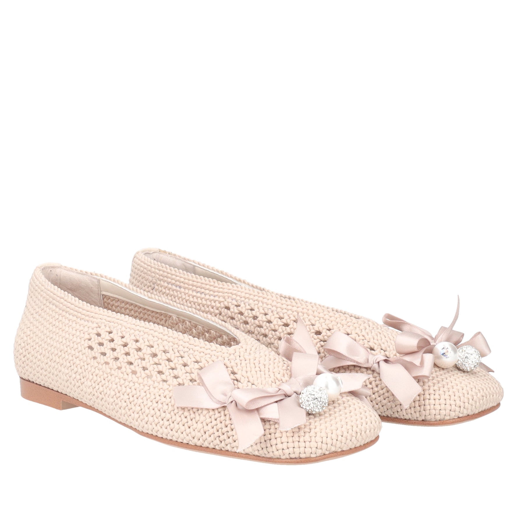 Ballerina Chantilly con fiocchi colore avorio