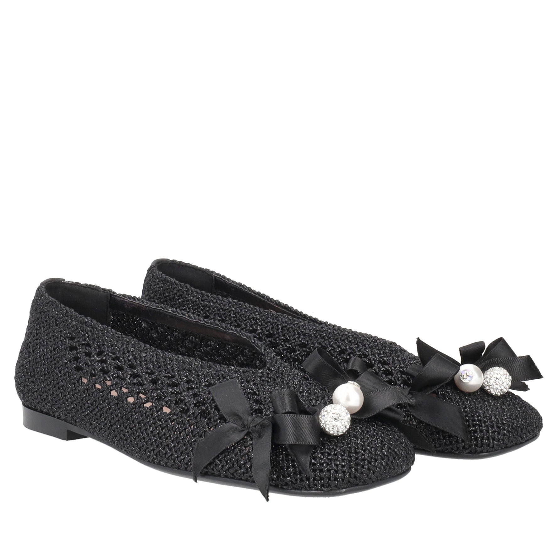 Ballerina Chantilly con fiocchi colore nero