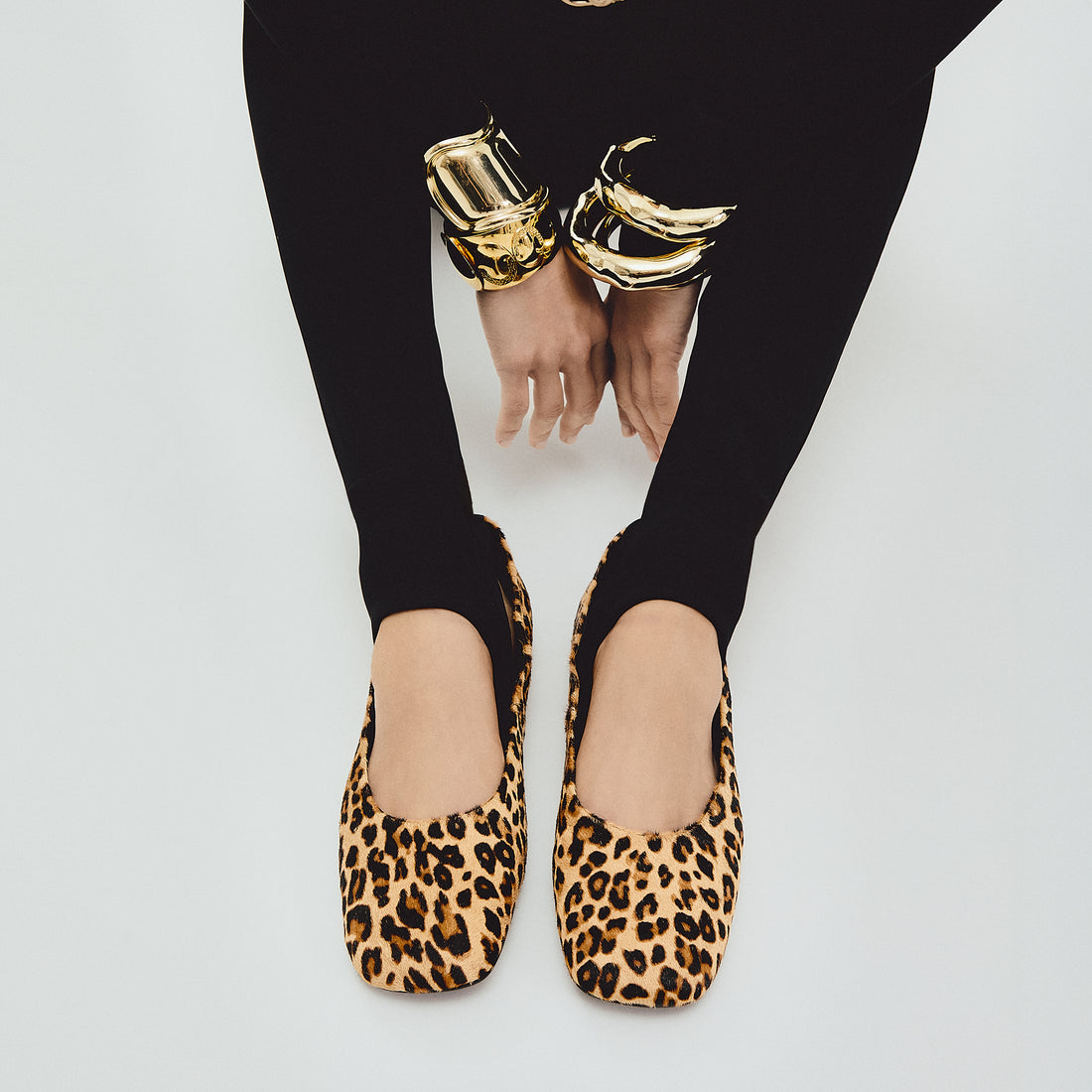Chantilly ballerina in leopard print animal leather