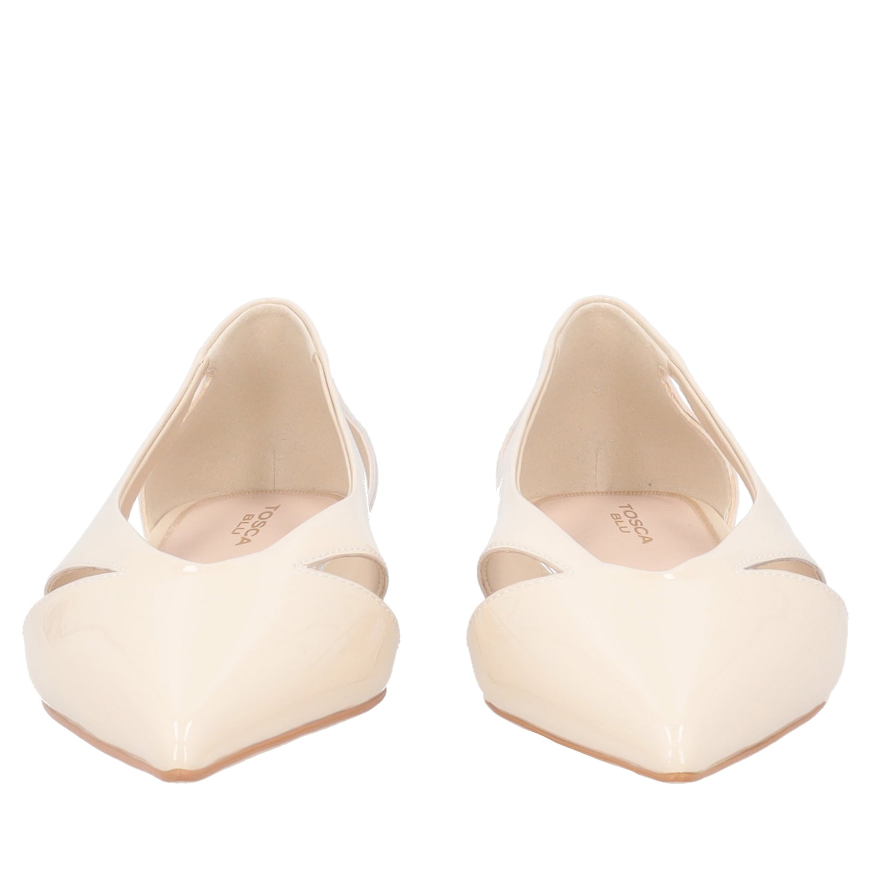 Ballerina Charlotte in vernice colore beige