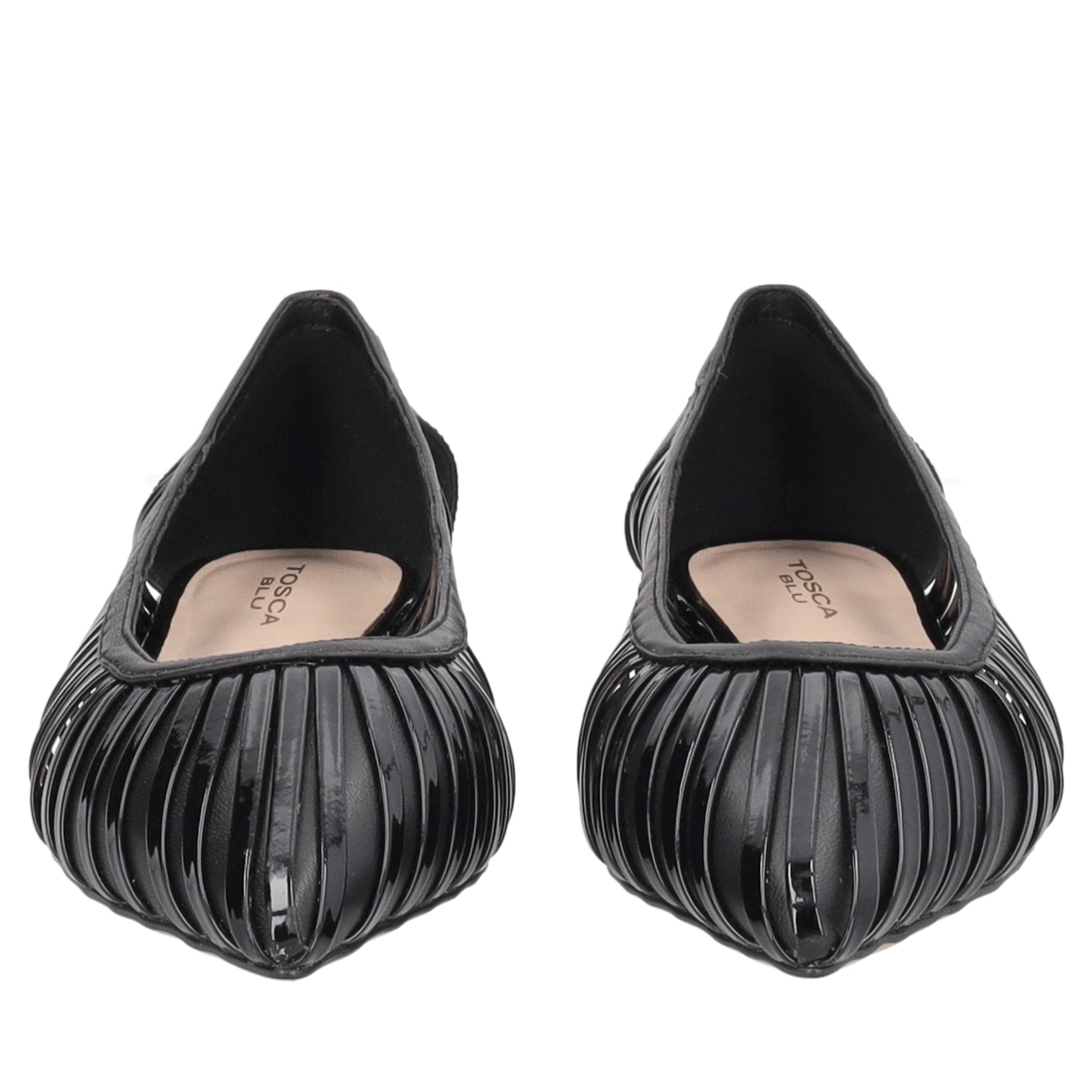 Ballerina Deauville in pelle laminata colore nero