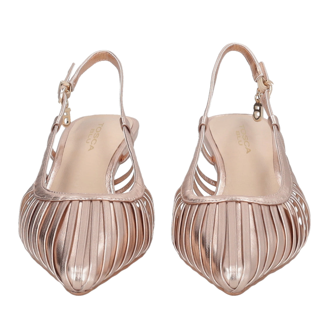 Slingback Doha in vernice colore oro rosa