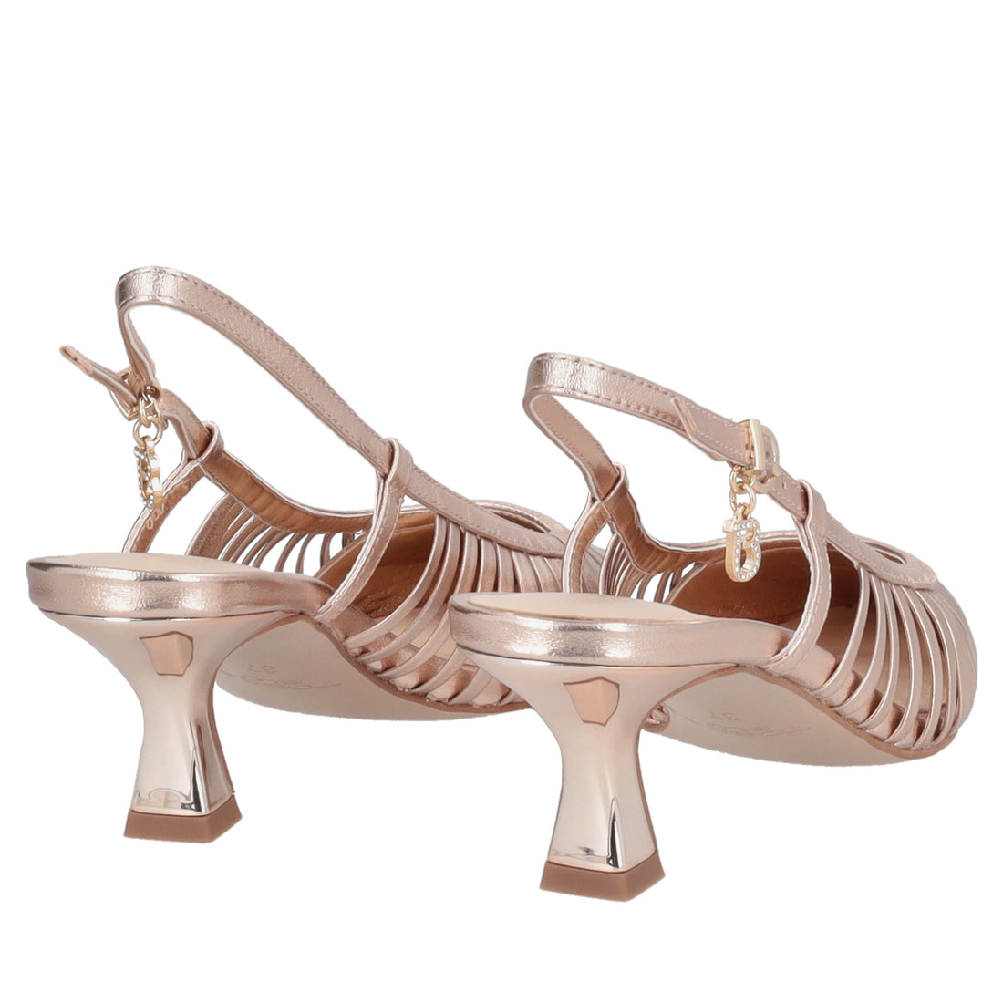 Slingback Doha in vernice colore oro rosa