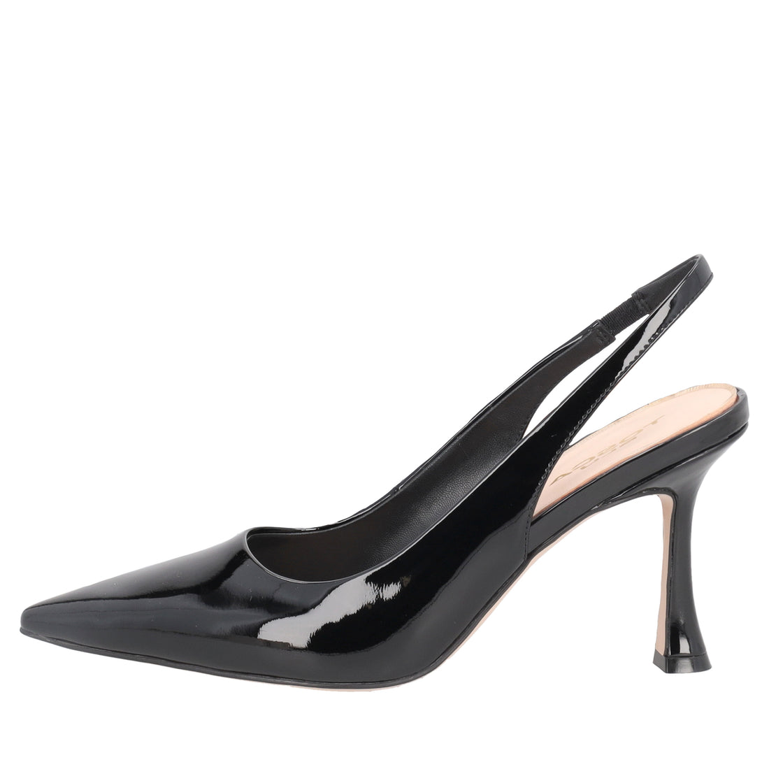 Dubai patent leather slingback with black heel