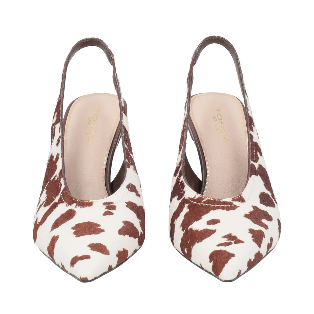Dubai slingback in speckled animal print leather