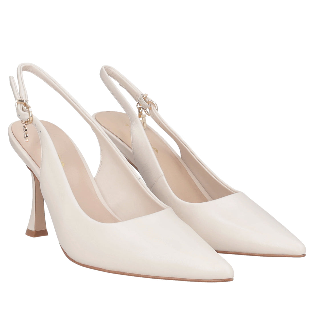 Slingback Dubai in leather colore avorio