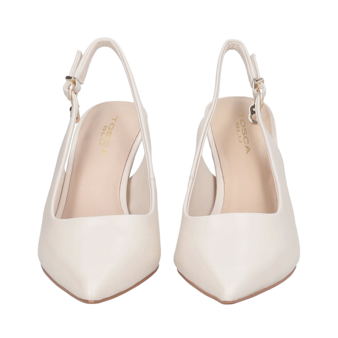 Slingback Dubai in leather colore avorio