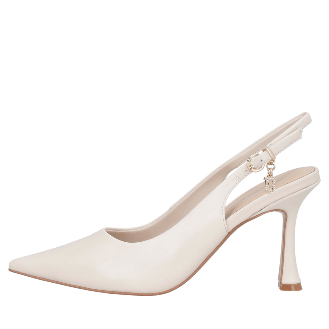 Slingback Dubai in leather colore avorio