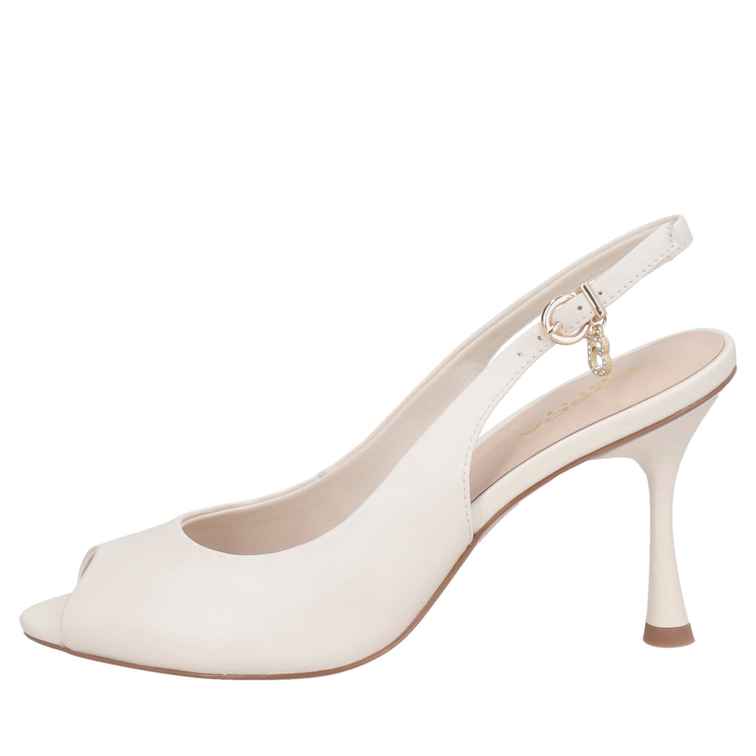 Slingback Elenoire in pelle colore avorio