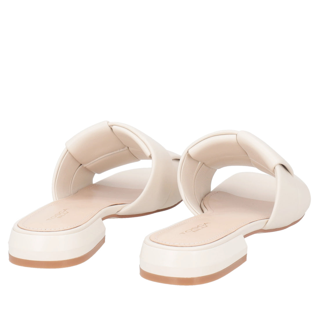 Sandalo basso Kyoto in pelle con intreccio colore avorio
