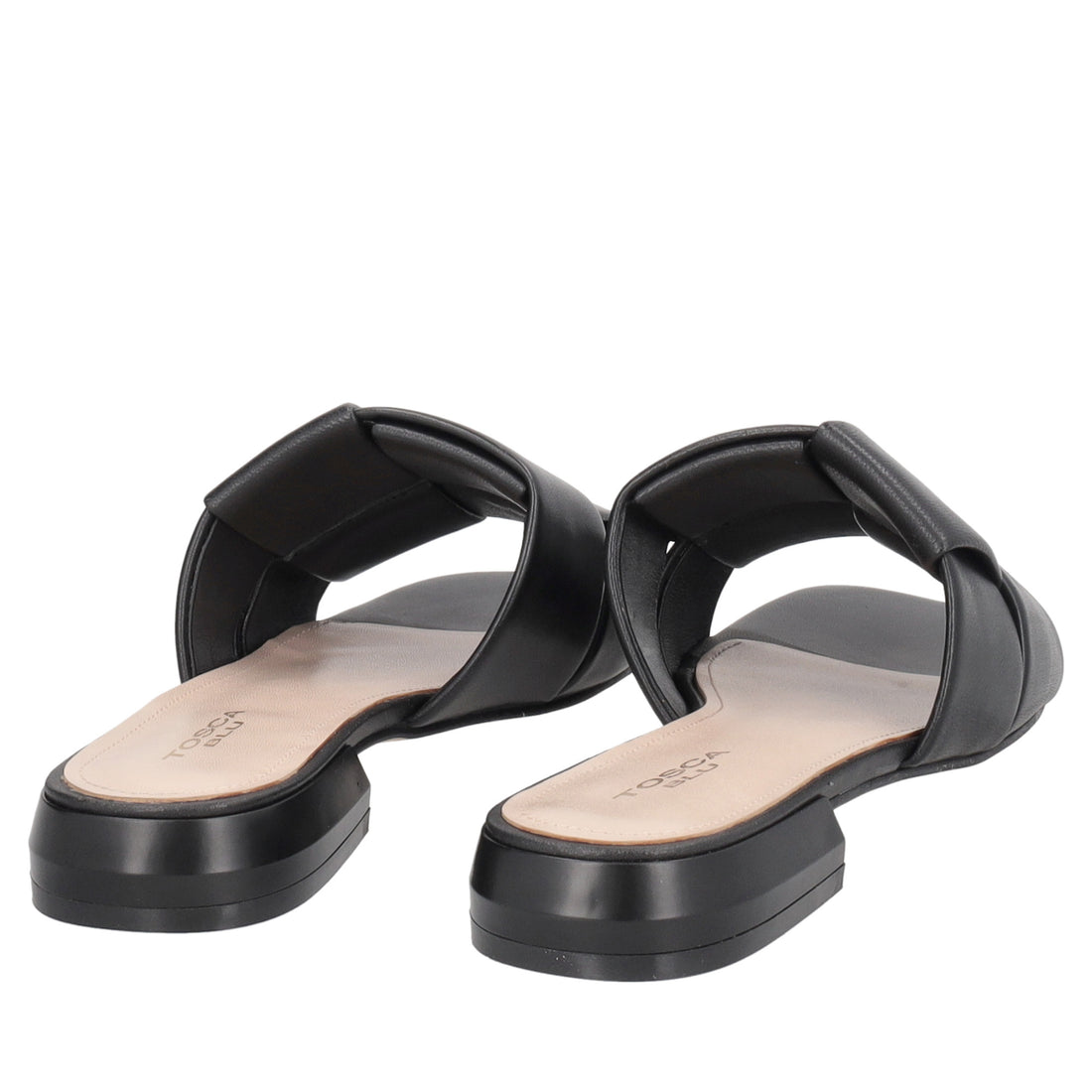 Kyoto low leather sandal with black weave