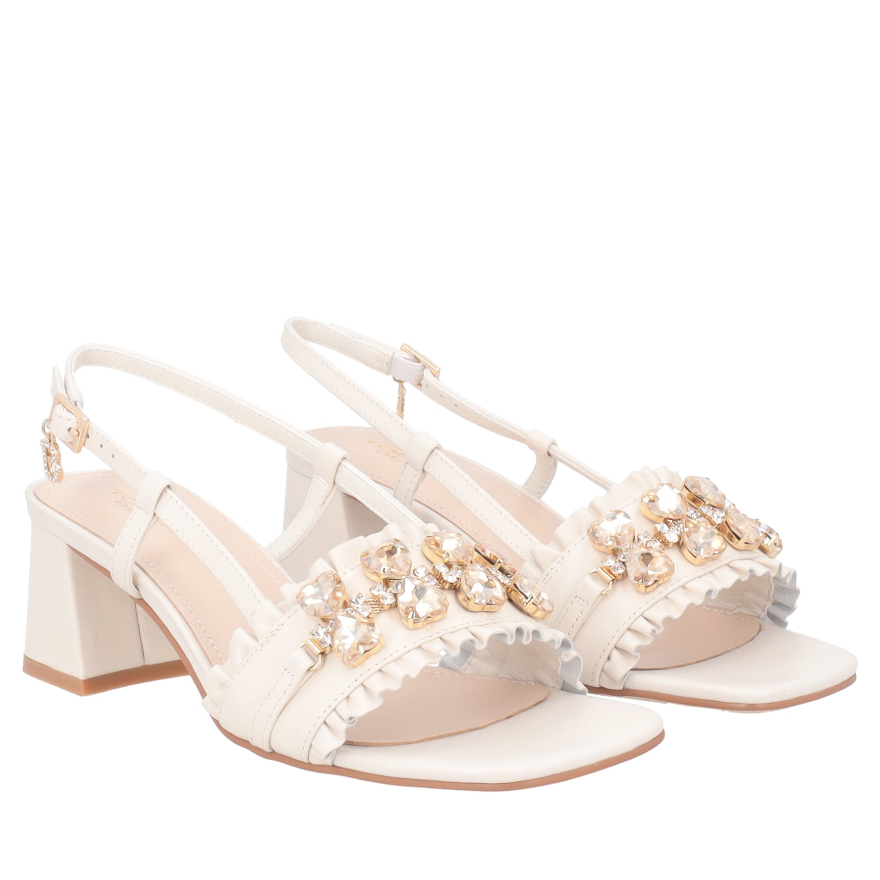 Elegant Malindi sandal with ivory jewel accessory