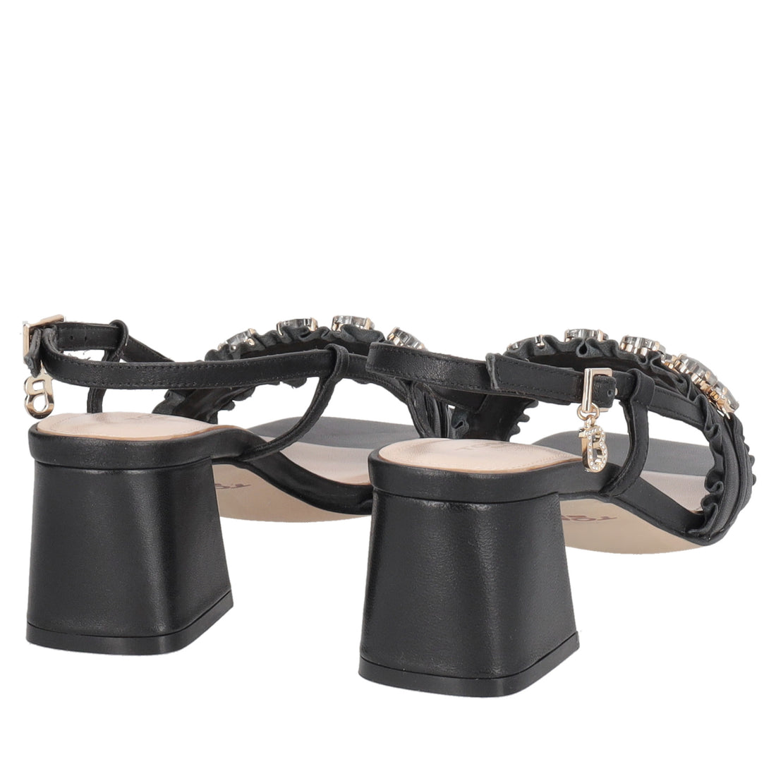 Elegant Malindi sandal with black jewel accessory