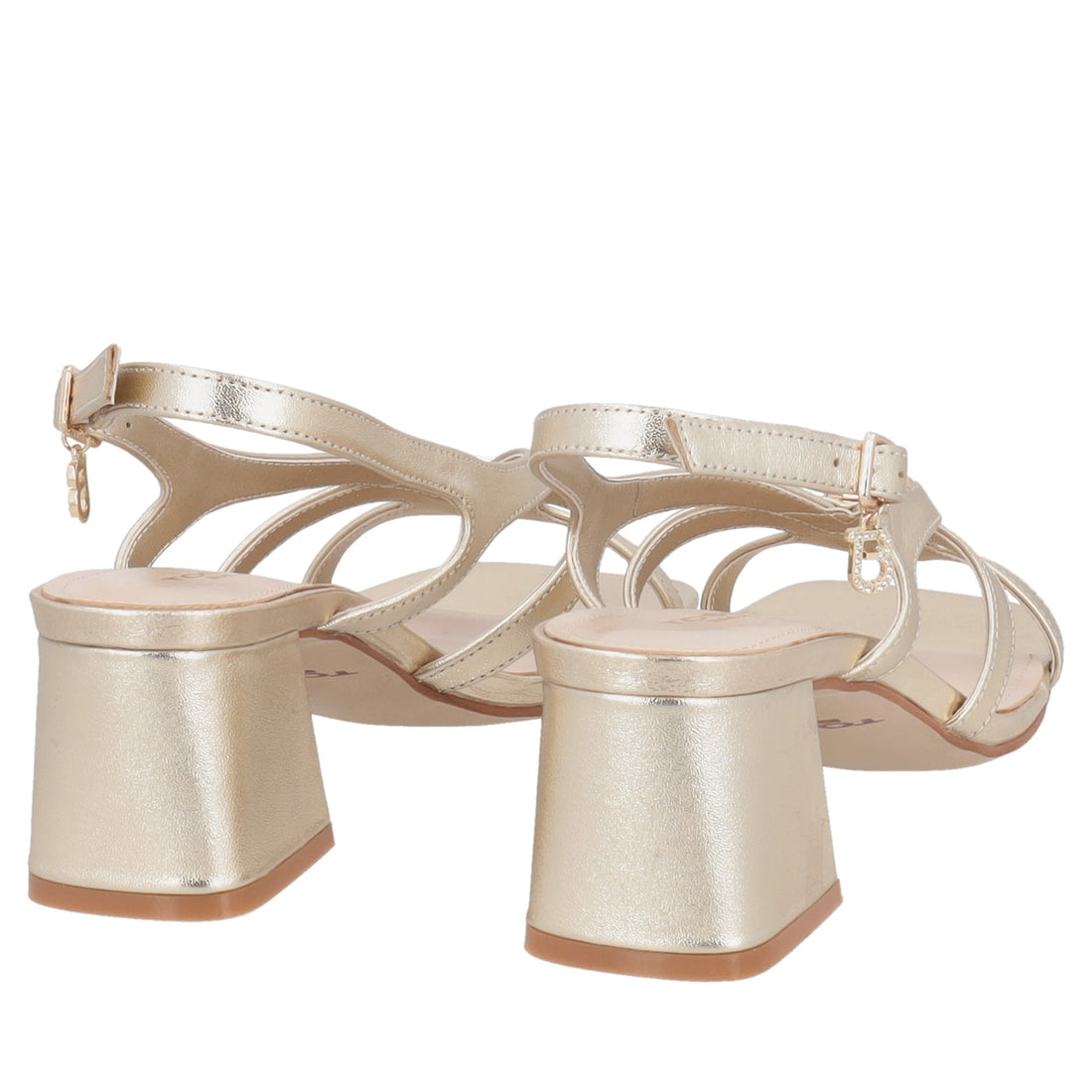 Malindi leather sandal with gold logo