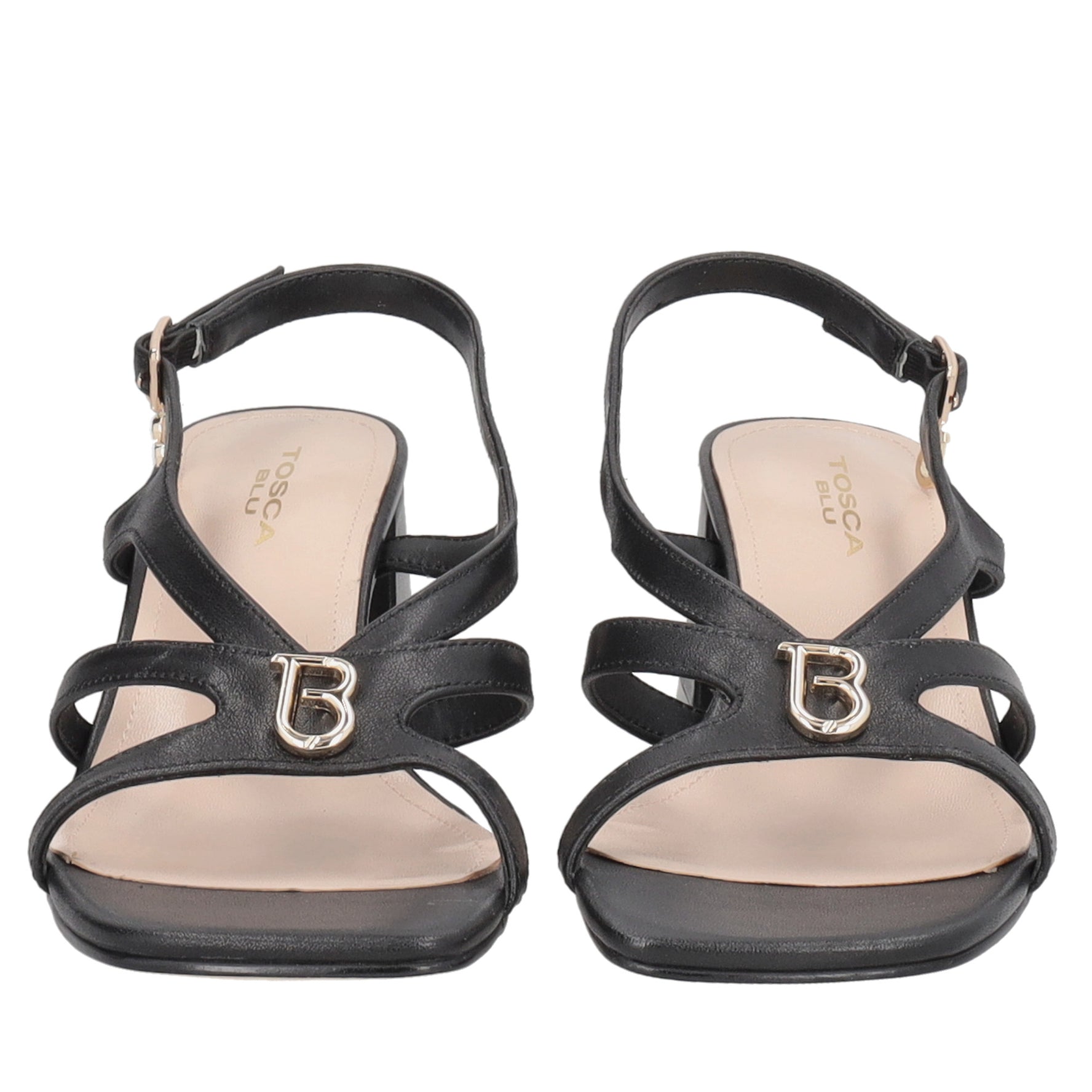 Malindi leather sandal with black logo